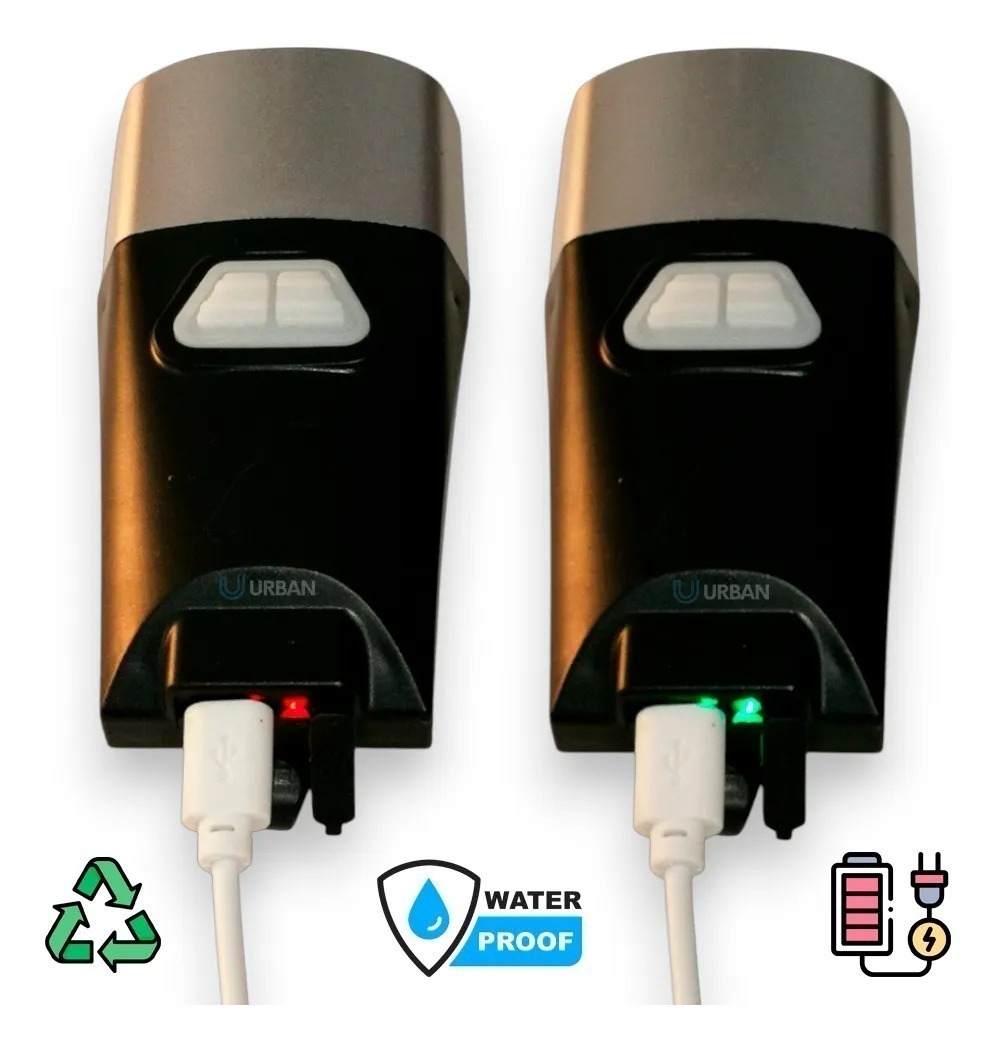 Luz Delantera Monopatin Led Doble 360 Lumenes Recargable Usb