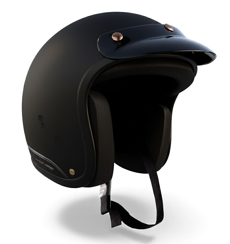 Casco Abierto V10 Fluid Vertigo Negro Mate