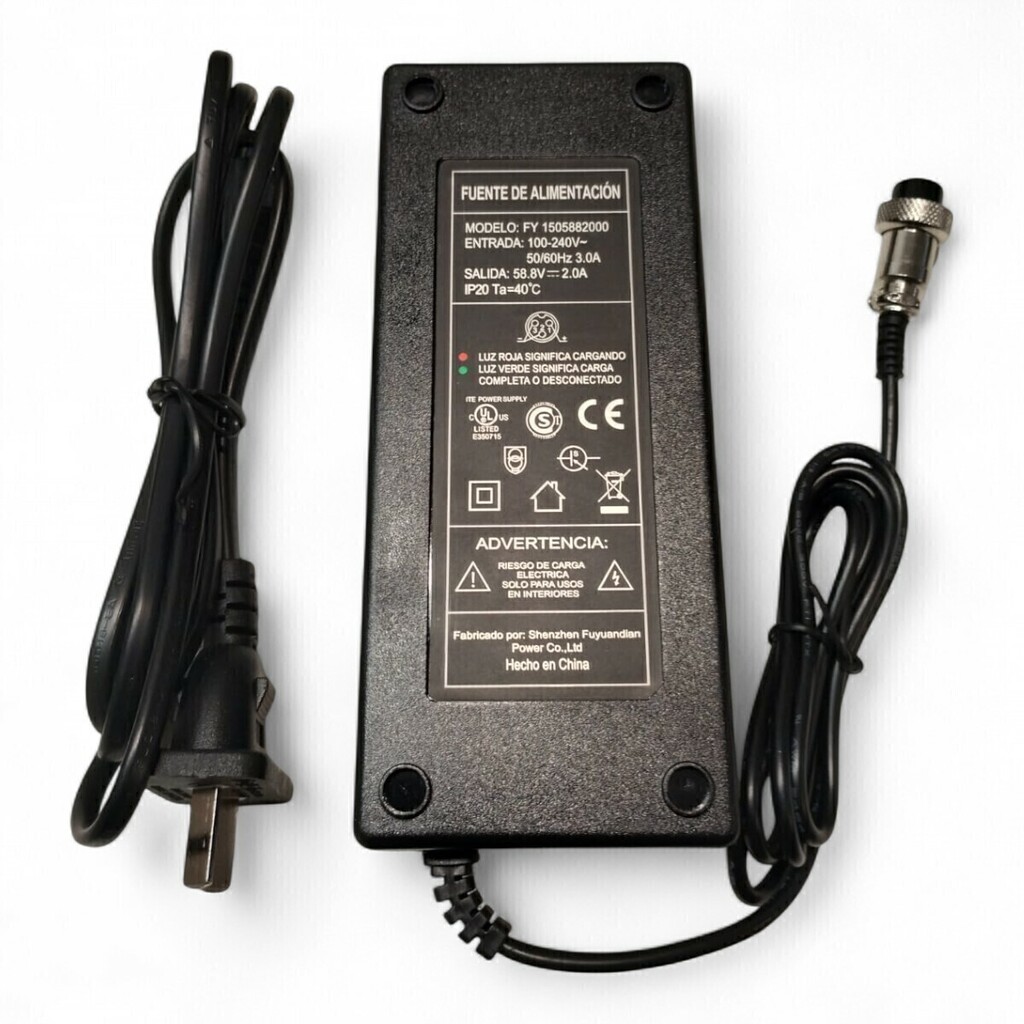 Cargador Monopatín Eléctrico De 52v 2a - 14s - 58.8v