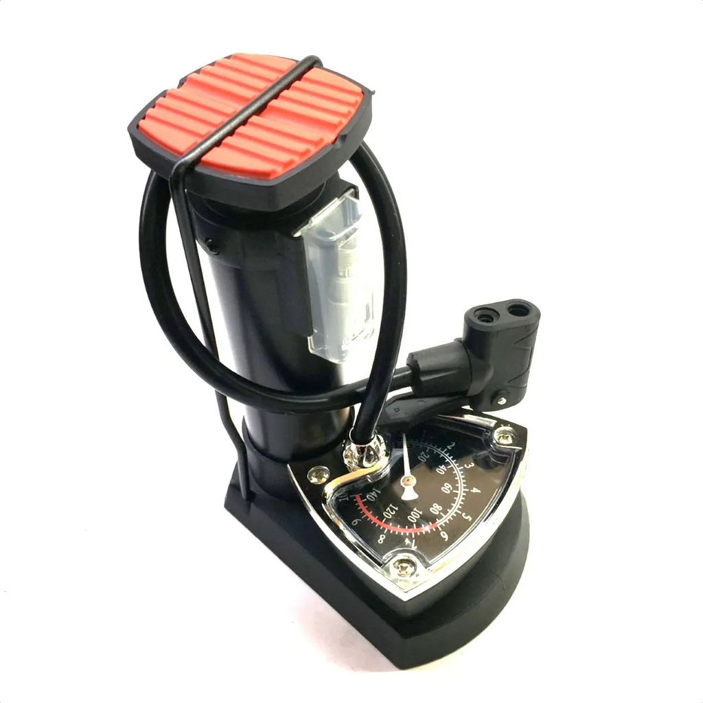 Mini Inflador Monopatín De Pie Con Manómetro Van Halen